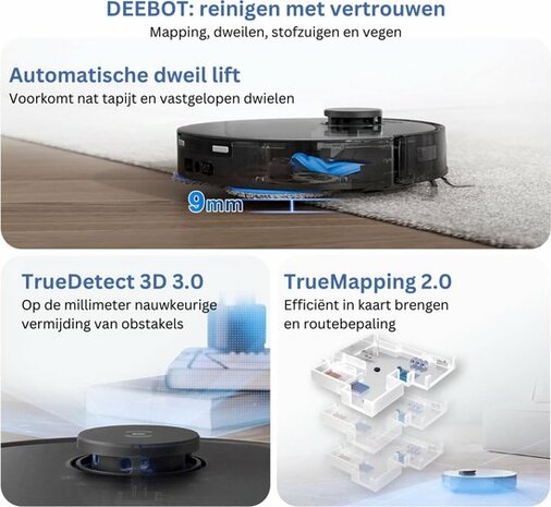 www.robohome.nl - ECOVACS Deebot T30 Pro Omni zwart